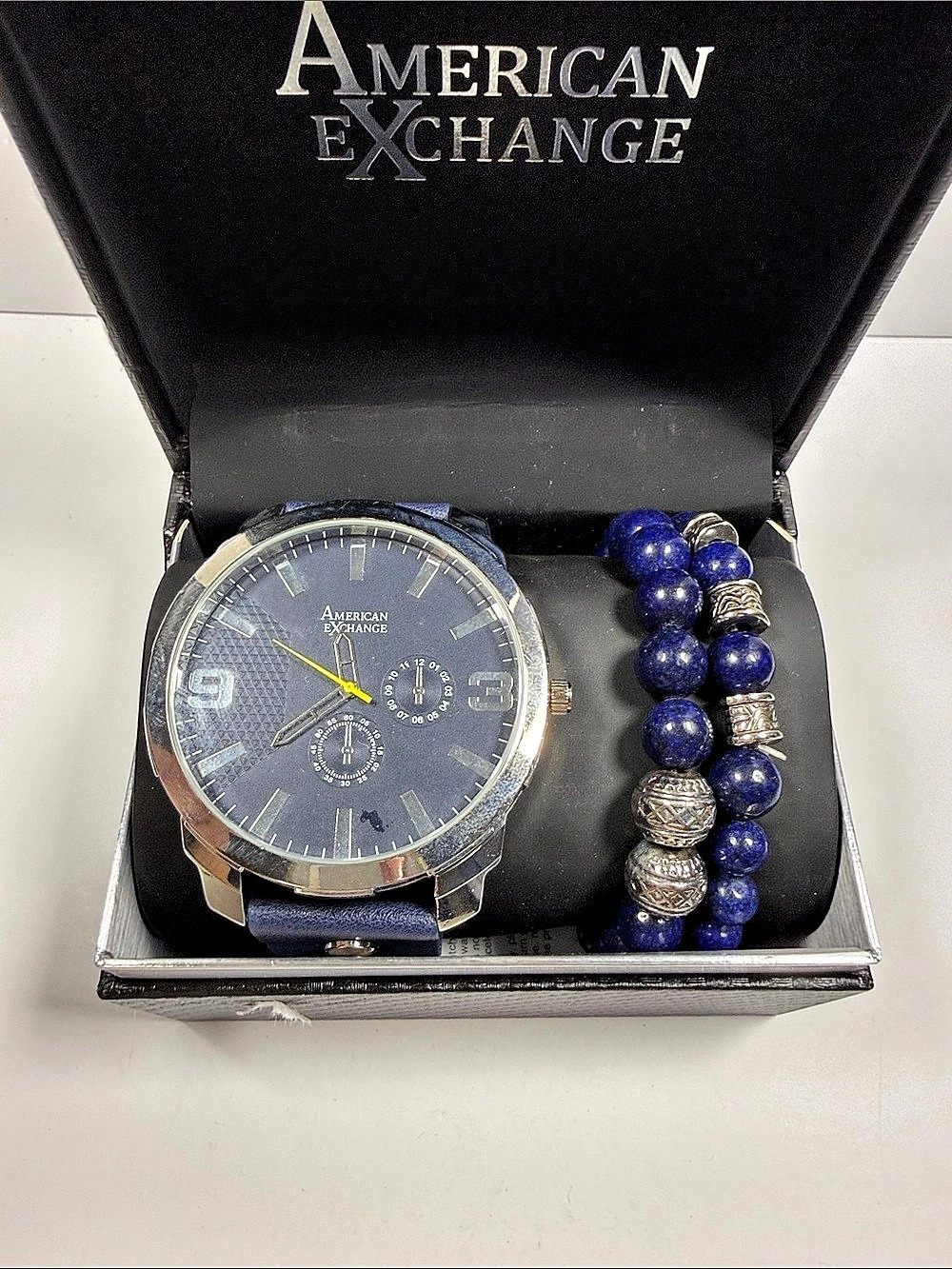 American Exchange M603 Blue Watch & Bracelet Set